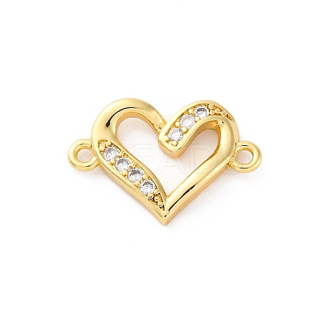 Brass Micro Pave Cubic Zirconia Connector Charms KK-S510-37G-01-1