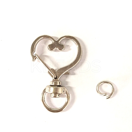 Heart Alloy Swivel Clasps X-PURS-PW0001-429P-1