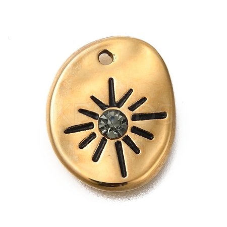 Ion Plating(IP) 304 Stainless Steel with Rhinestone Pendants STAS-Q335-14G-1