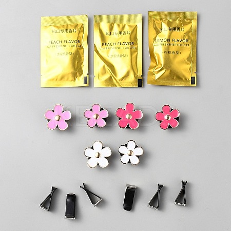 Flower Alloy Enamel Auto Car Air Vent Perfume Clip FIND-WH20003-71-1