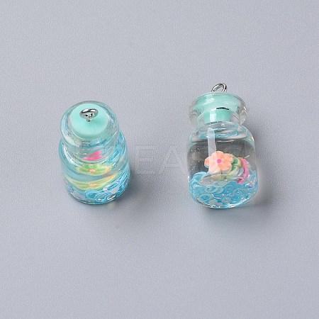 Wish Glass Bottle Pendants RESI-TAC0007-05B-1
