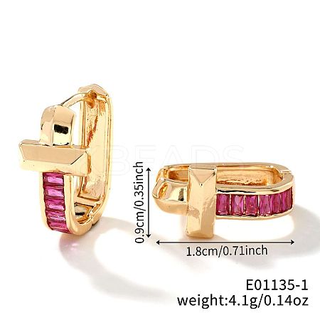Geometric U-shaped Brass Hoop Earrings for Women SW5755-1-1