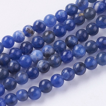 Natural Sodalite Beads Strands G-G515-4mm-07-1
