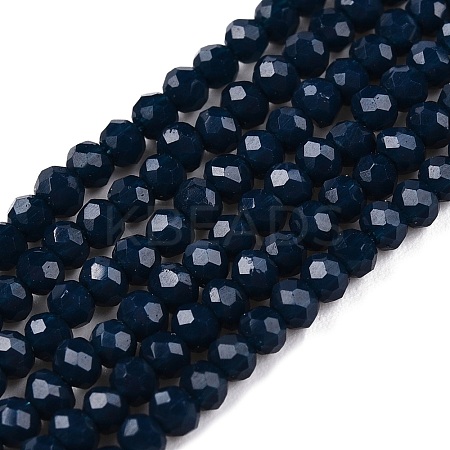 Opaque Solid Color Glass Beads Strands EGLA-T021-02B-1