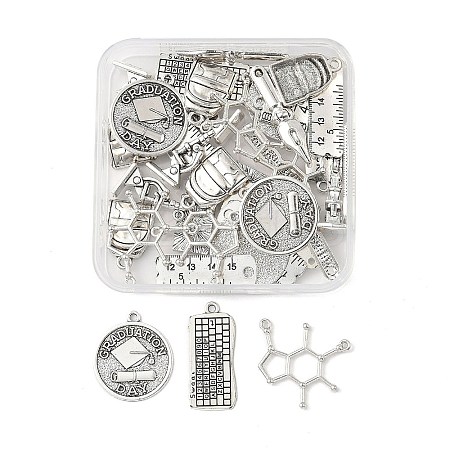 40Pcs 8 Styles Tibetan Style Alloy Pendants TIBE-FP0001-17-1