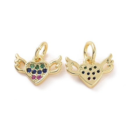 Brass Micro Pave Cubic Zirconia Pendants KK-E068-VF137-1
