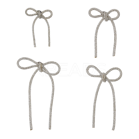4 Styles Rhinestone with Platinum Iron Brooches for Backpack Clothes JEWB-FH0001-59-1