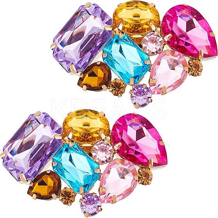 2Pcs Detachable Glass Rhinestone Shoe Decoration AJEW-FG0002-04-1