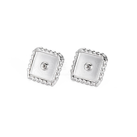 304 Stainless Steel Rhombus Stud Earrings with Crystal Rhinestone for Woman EJEW-N097-005P-1