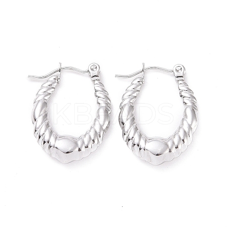 Non-Tarnish 304 Stainless Steel Hoop Earrings for Women LS-EJEW-F287-08P-1