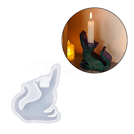 Lovely Cat Shape Candlestick Silicone Molds SIMO-C010-01A-1