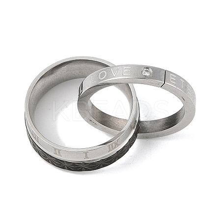 304 Stainless Steel Interlocking Ring Pendants STAS-U040-18P-C-1