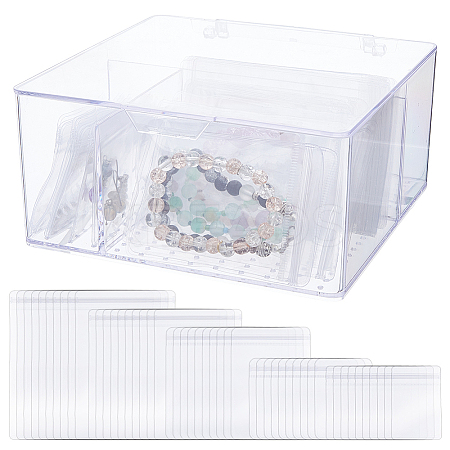 80Pcs 5 Styles PVC Resealable Packaging Bags ABAG-FH0001-09-1