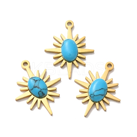 Synthetic Turquoise Pendants STAS-A080-20G-1