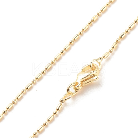 Brass Ball and Column Link Chains Necklace for Women NJEW-P265-01B-G-1