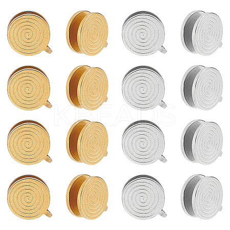 12Pcs 2 Colors 304 Stainless Steel Vortex Cuff Earrings EJEW-UN0002-54-1