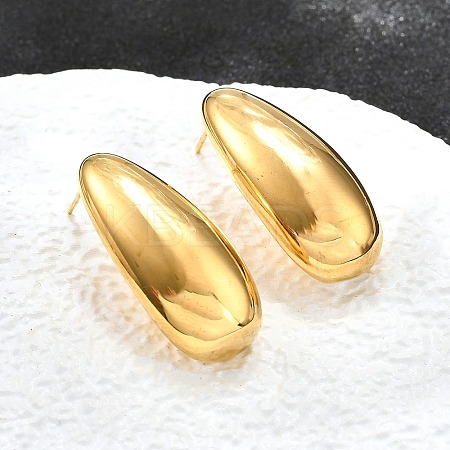 Ion Plating(IP) 304 Stainless Steel Teardrop Stud Earrings for Women EJEW-K244-10G-1