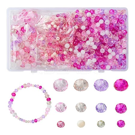 1000Pcs 3 Styles Glass Rondelle Beads GLAA-CJC0009-09D-1