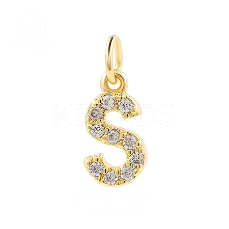Brass Cubic Zirconia Pendants with Jump Rings LS-FIND-PW0024-09S-1