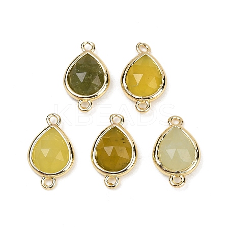 Natural Korean Jade Faceted Connector Charms G-L514-048P-06-1