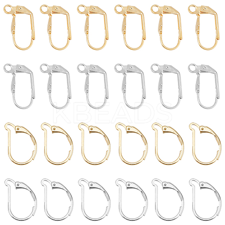 40Pcs 4 Style Brass Leverback Earring Findings KK-DC0002-15-1