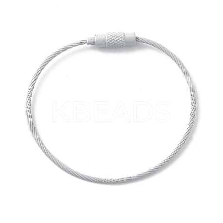 Baking Paint Stainless Steel Cable Wire Keychain AJEW-WH0413-15N-1