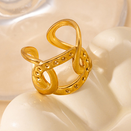201 Stainless Steel Oval Link Chain Cuff Rings FS-WG16057-33-1