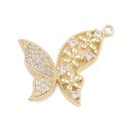 Brass Pave Clear Cubic Zirconia Pendants LS-KK-Z061-08G-02-1
