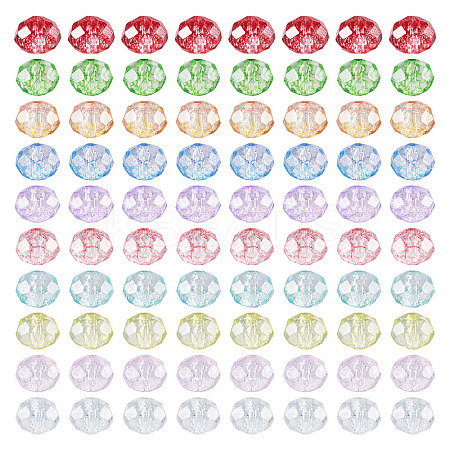 250Pcs 10 Colors Transparent Glass Beads GLAA-TA0002-86-1