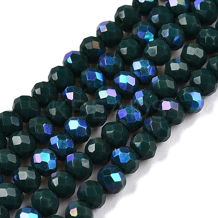 Electroplate Opaque Solid Color Glass Beads Strands EGLA-A044-P3mm-L12-1