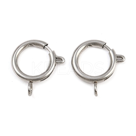 304 Stainless Steel Spring Ring Clasps STAS-B095-05H-P-1