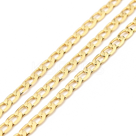 Rack Plating Brass Cuban Link Chains KK-E015-02G-1