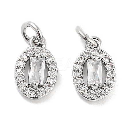 Brass Micro Pave Cubic Zirconia Charms KK-C051-04P-04-1