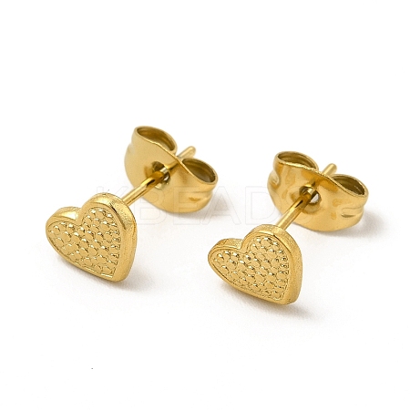 Ion Plating(IP) 304 Stainless Steel Heart Stud Earrings for Women EJEW-I281-13G-1