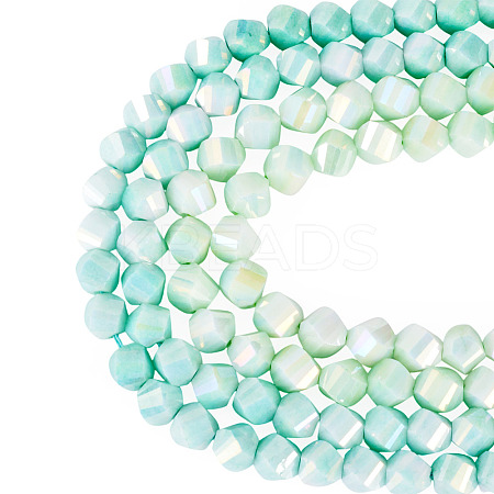2 Strands 2 Colors Anti-Tarnish Electroplate Glass Beads Strands GLAA-TA0003-67-1