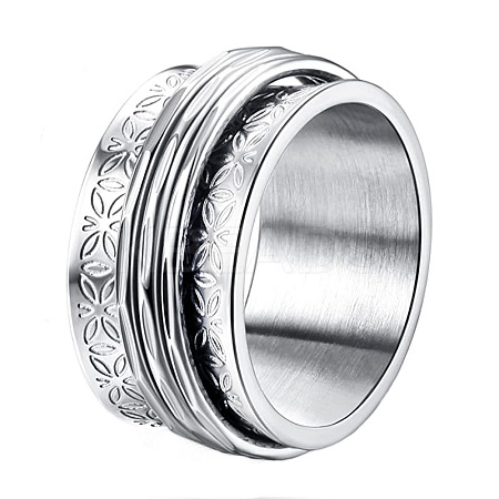 Retro Rotatable 304 Stainless Steel Finger Rings FS-WG84C22-06-1