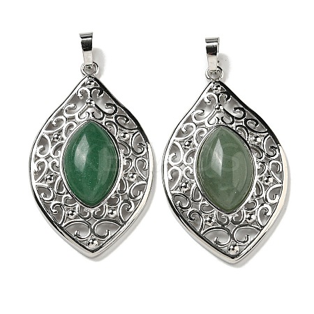 Natural Green Aventurine Pendants G-Q158-02F-1