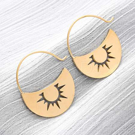 304 Stainless Steel Dangle Earrings EJEW-Z118-07G-01-1