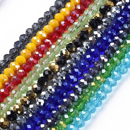 Electroplate Glass Beads Strands EGLA-T025-01B-1