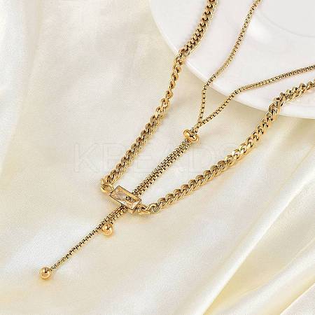 Ion Plating(IP) 304 Stainless Steel Chain Necklaces NJEW-M078-14G-1