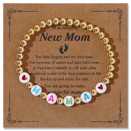 Stylish Mama Brass Stretch Bracelets IT3575-1