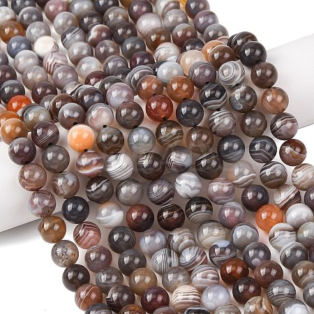 Natural Botswana Agate Beads Strands G-G453-A01-8mm-1
