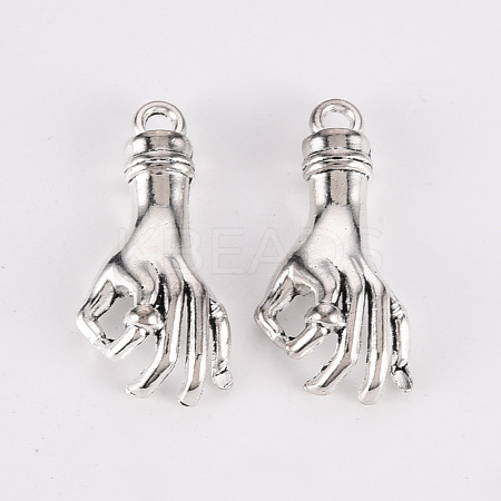Tibetan Style Alloy Pendants TIBE-N010-55AS-RS-1