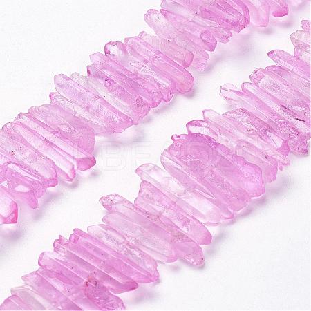 Natural Quartz Crystal Points Beads Strands G-K181-B03-1