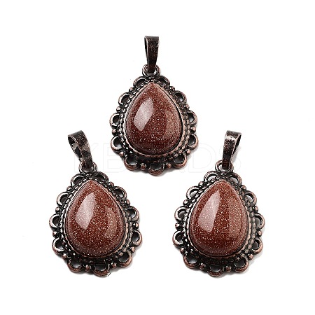 Synthetic Goldstone Teardrop Pendants G-K363-01R-26-1