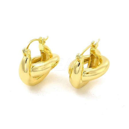 Brass Interlocking Rings Kont Hoop Earrings for Women EJEW-E273-02LG-1
