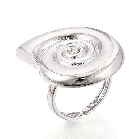 Brass Adjustable Open Cuff Rings for Women RJEW-N051-01B-P-1