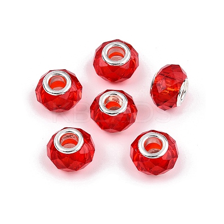 Transparent Glass European Beads GPDL-N004-D14mm-B04-1
