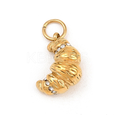 304 Stainless Steel Rhinestone Pendants STAS-I365-01G-03-1