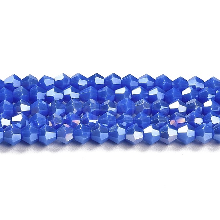 Opaque Solid Color Electroplate Glass Beads Strands GLAA-F029-P4mm-A11-1